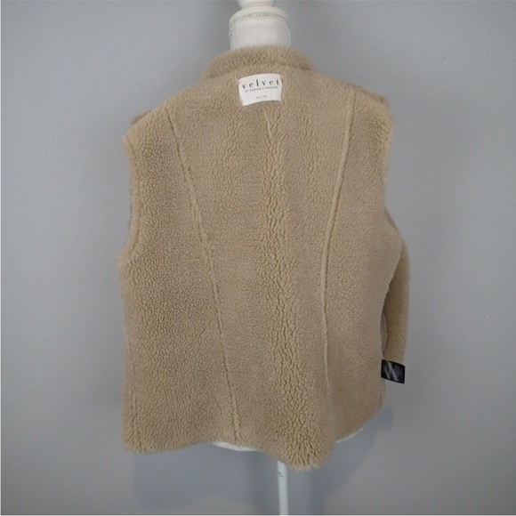 🆕 VELVET BY GRAHAM & SPENCER brown Faux Lamb Fur Vest Jacket Size large - Picture 4 of 14